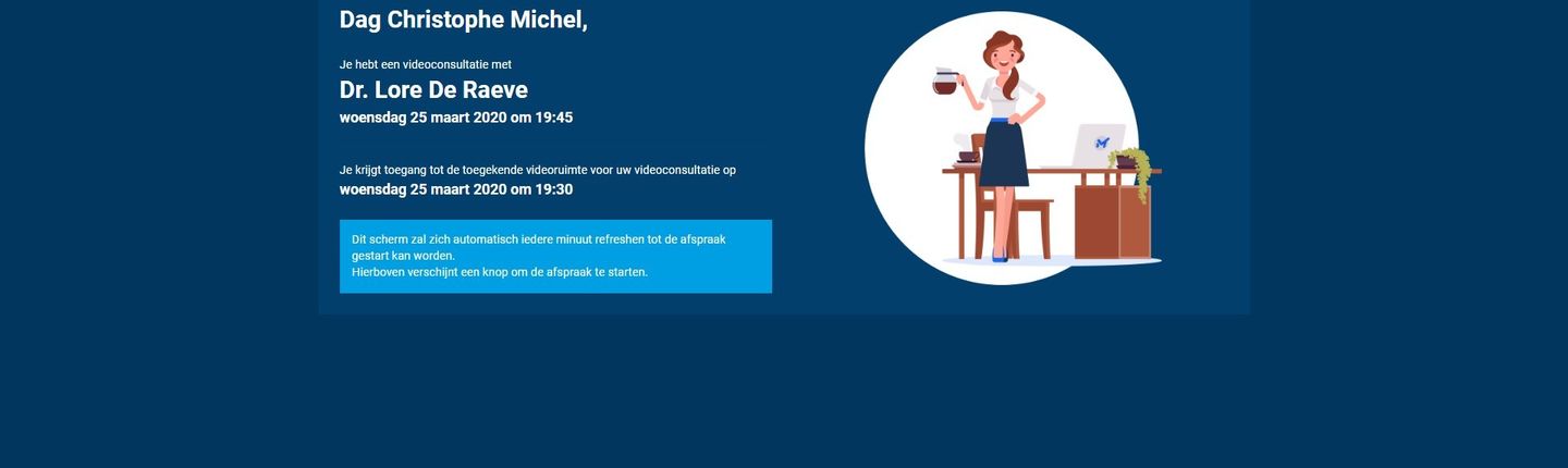 Videoconsultatie bij de dokter met online agenda